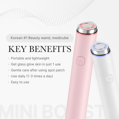 medicube Mini Booster Pro White | Affordable At-Home Facial Skin Care Tool for Beginners - Portable Glow Booster for Glass Skin, Boosting Skin Care Absorption, Skin care for teens, Korean Skin Care