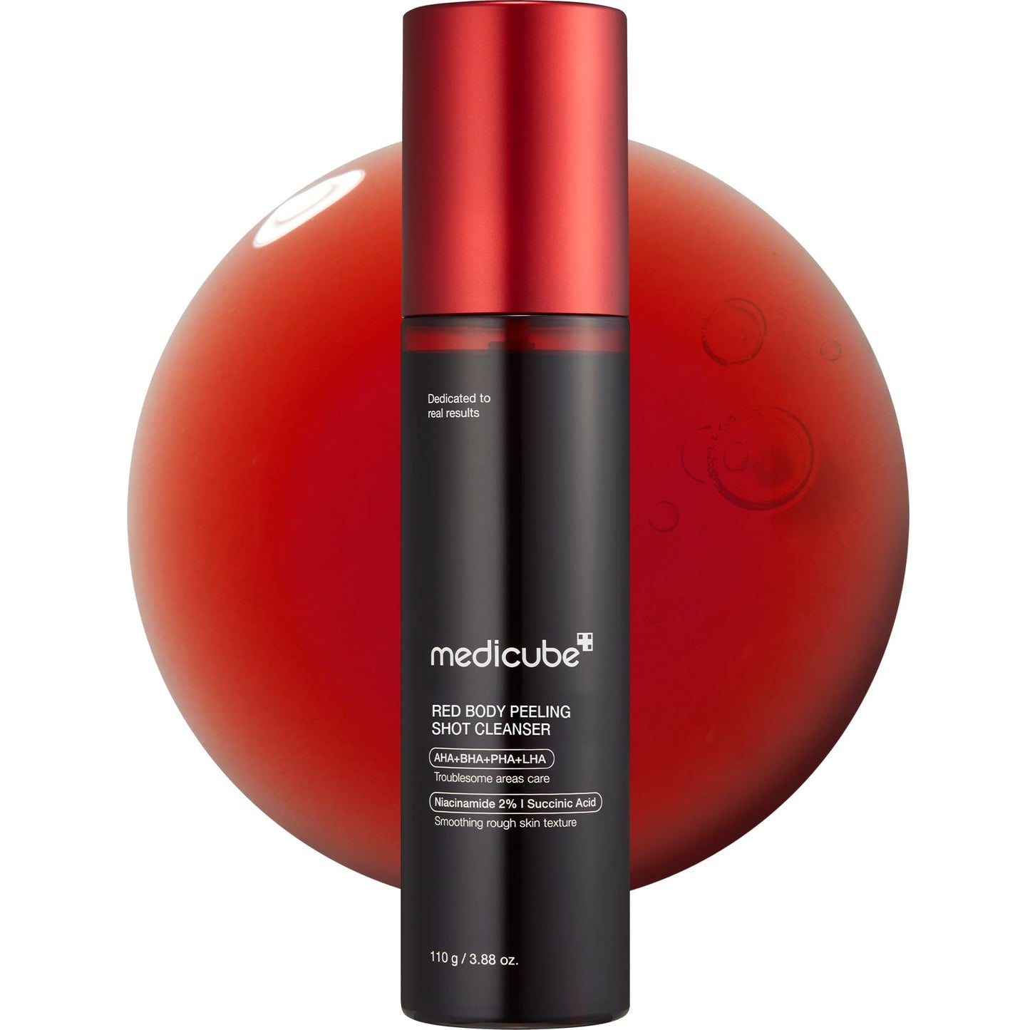 medicube Red Body Peeling Shot, AHA + BHA Exfoliating Body Spray for Summer-Ready Smooth Skin, Treats Strawberry Skin, Bumps & Breakouts, 3.88 oz