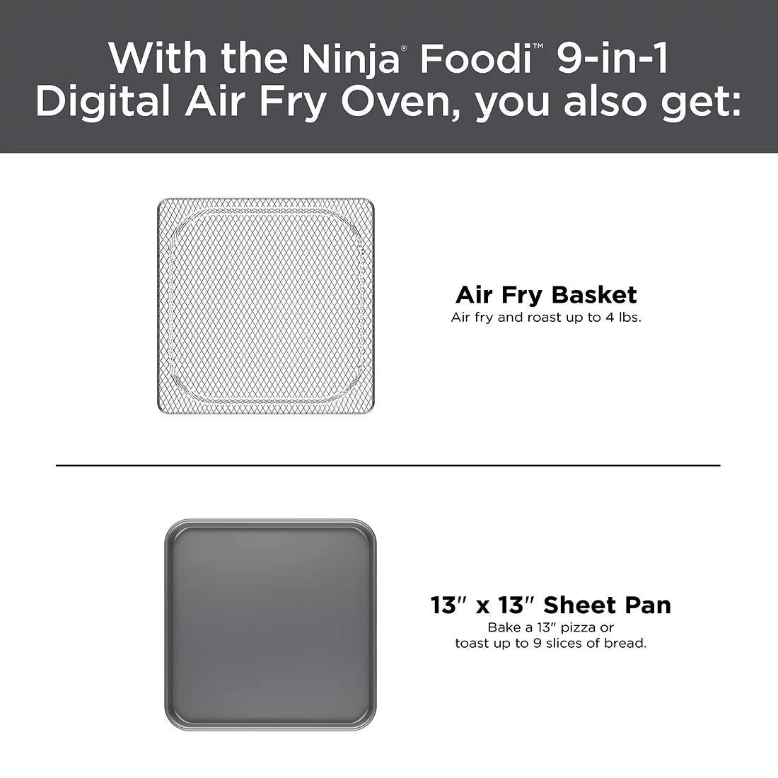 Ninja Foodi 9-in-1 Digital Oven Air Fry, Air Roast/ Broil, Bake, Bagel, Toast, Dehydrate, Keep Warm, and Reheat - Stainless Steel