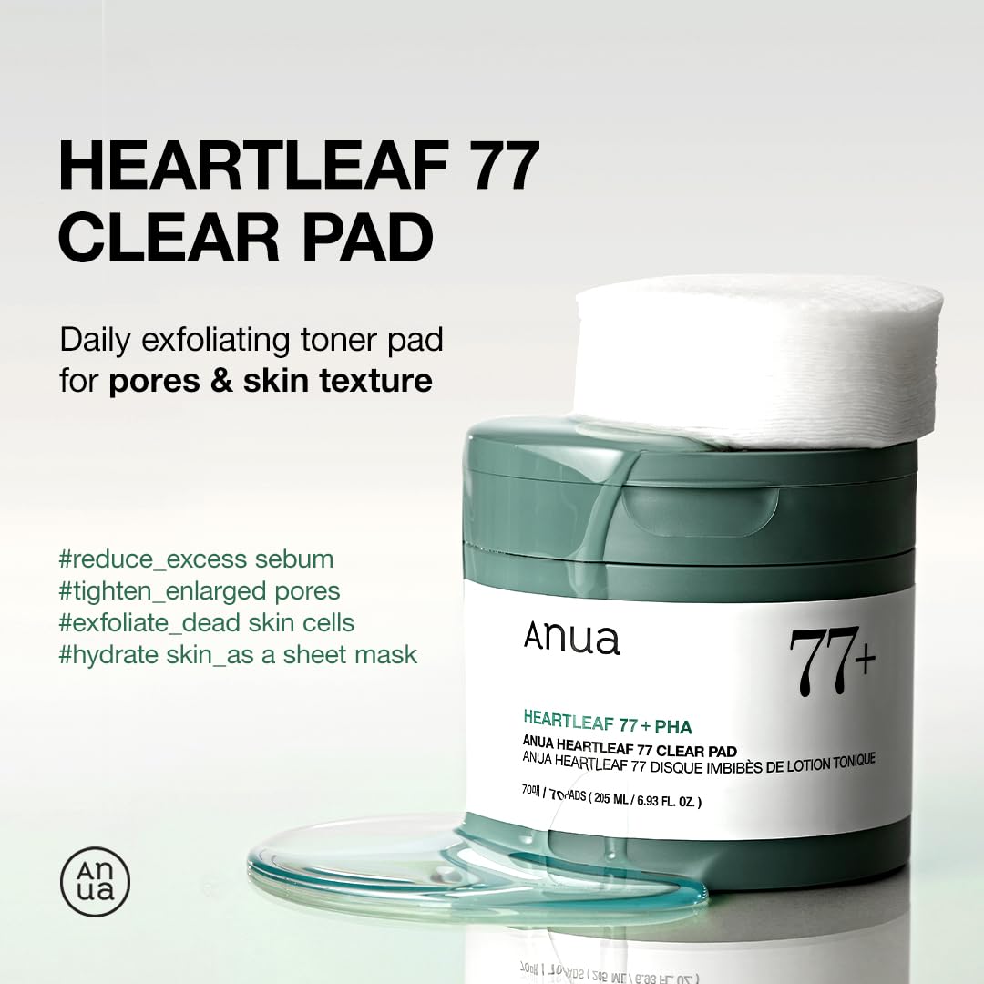 Auna Deep Pore Treatment Duo Heartleaf Pore Control Cleansing Oil, Heartleaf 77 Toner Pad, Exfoliating Facial Pads, After-Cleansing for Gentle Facial Care, Korean Skincare set