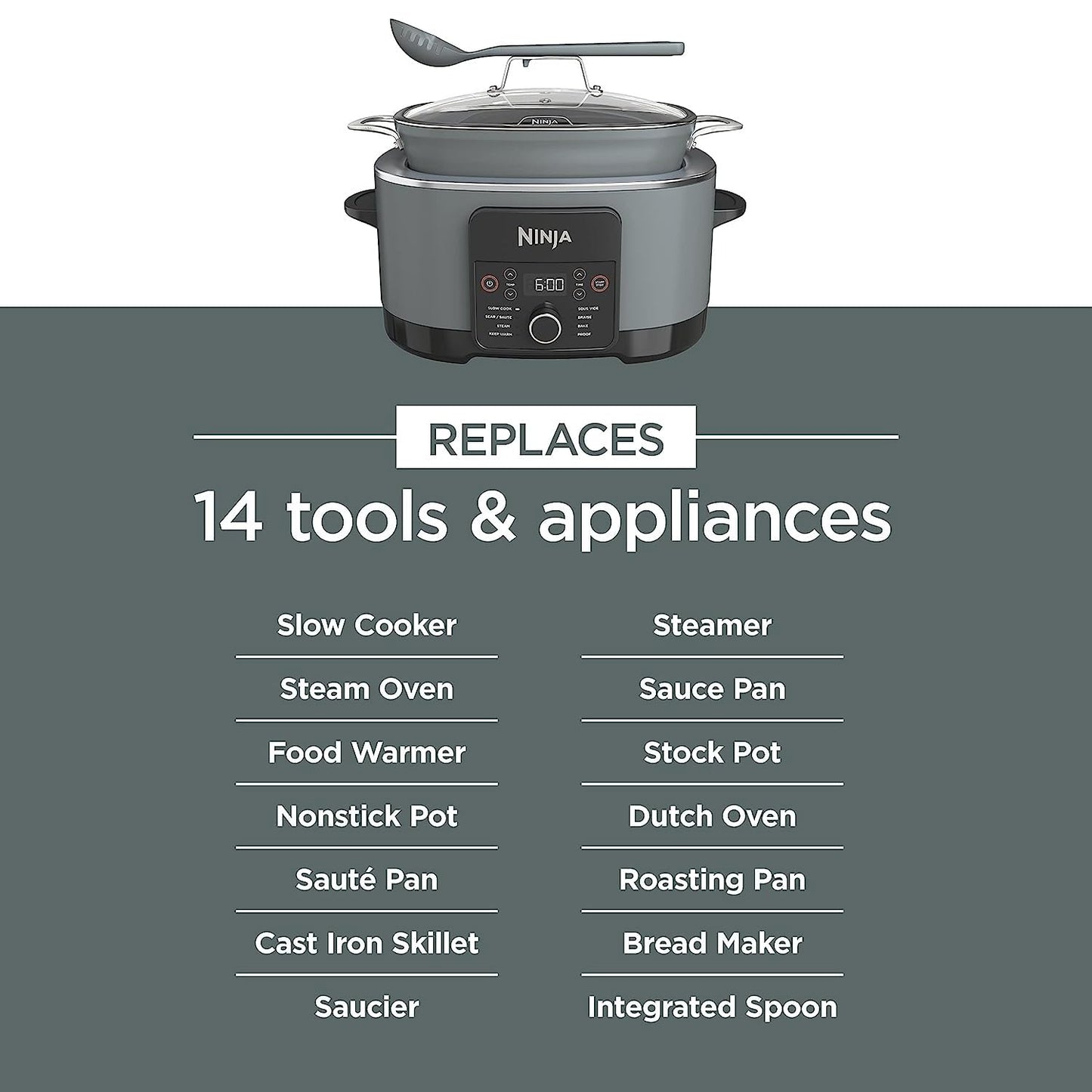 Ninja MC1001 Foodi Possible Slow Cooker PRO Multi-Cooker (Renewed) Bundle with 2 Year Enhanced Protection Pack