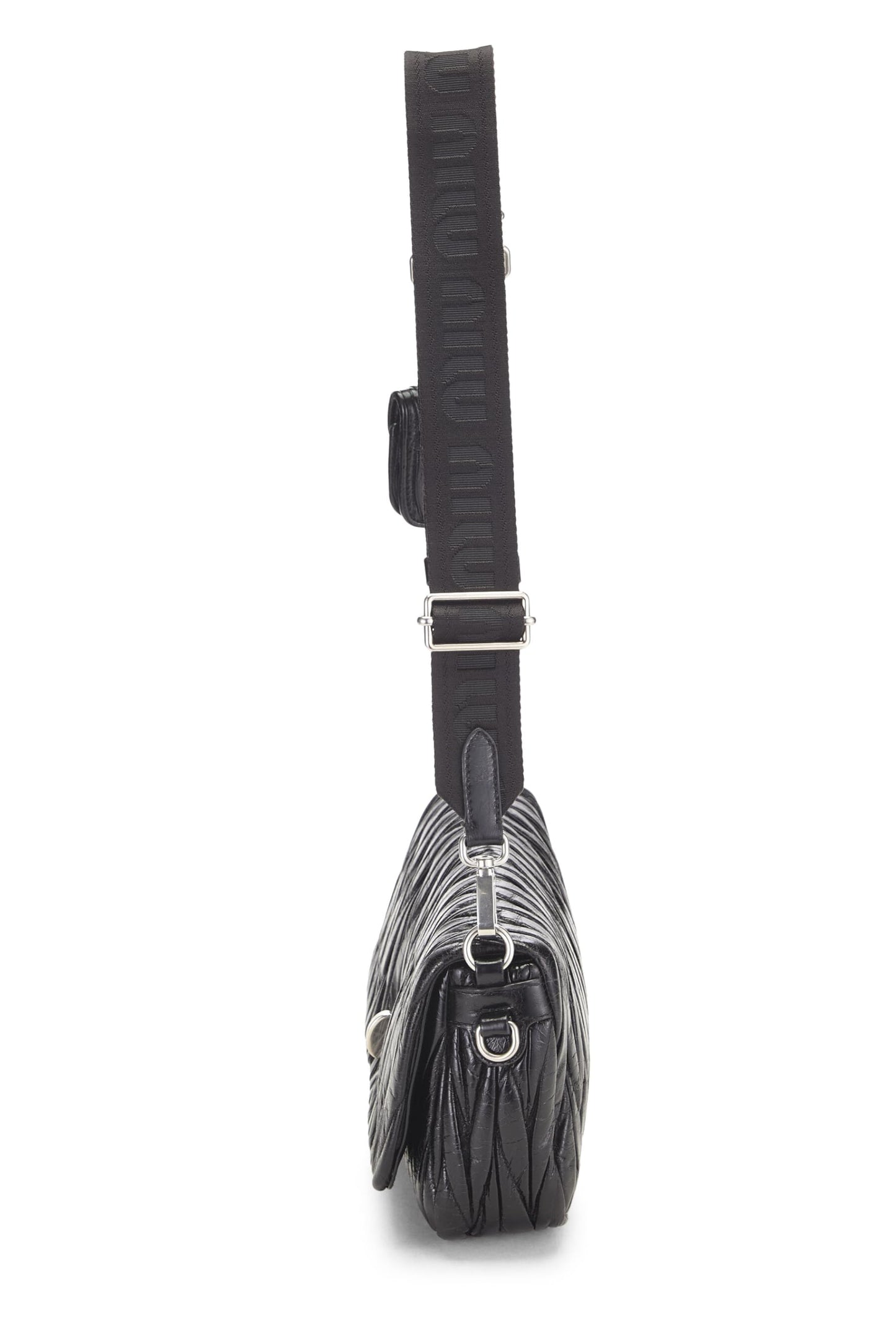 Miu Miu, Pre-Loved Black Nappa Crossbody, Black