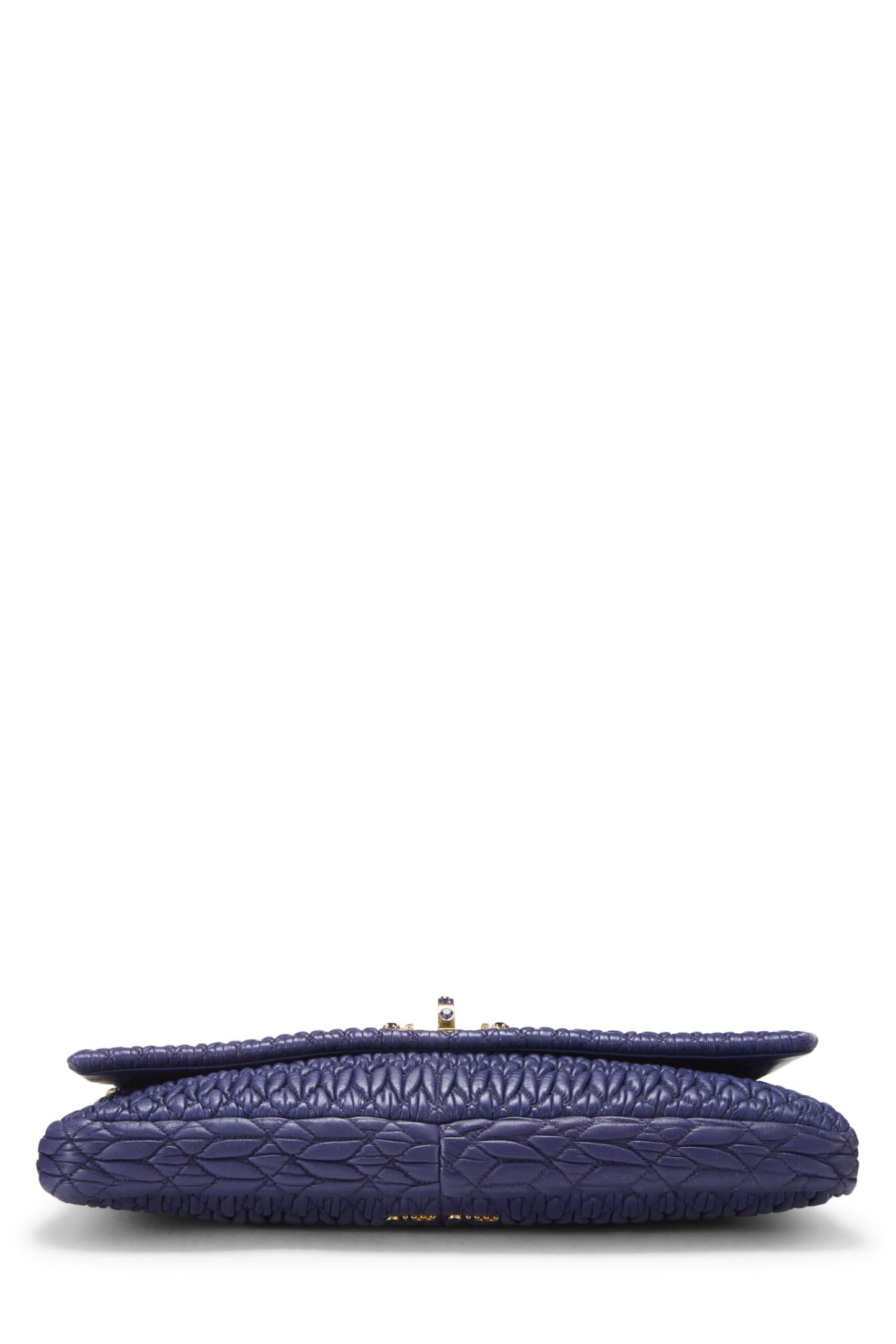 Miu Miu, Pre-Loved Purple Nappa Crystal Flap Shoulder Bag, Purple