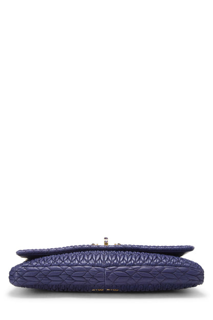 Miu Miu, Pre-Loved Purple Nappa Crystal Flap Shoulder Bag, Purple