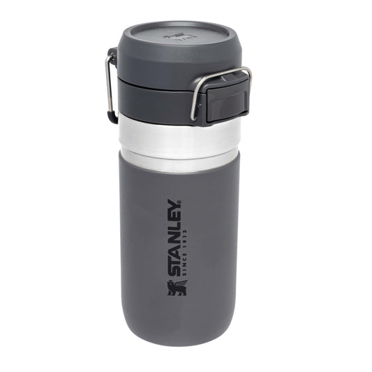 STANLEY Quick Flip Stainless Steel Water Bottle .71L / 24OZ Charcoal – Leakproof Insulated Water Bottle - Push Button Locking Lid - BPA-Free Thermos Flask - Cup Holder Compatible - Dishwasher Safe