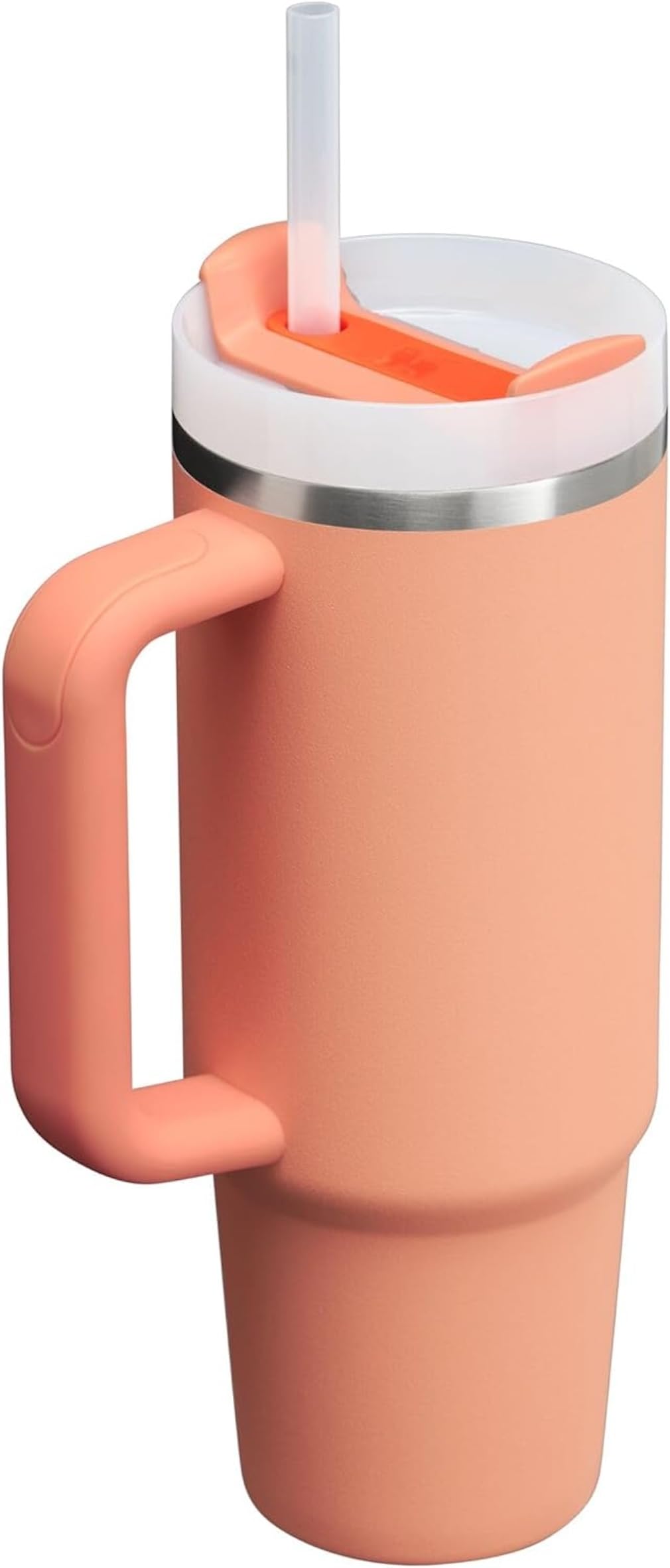 STANLEY Nectarine Quencher H2.0 FlowState Stainless Steel Vacuum Insulated Tumbler with Lid and Straw for Water, Iced Tea or Coffee (Nectarine, 40 oz)