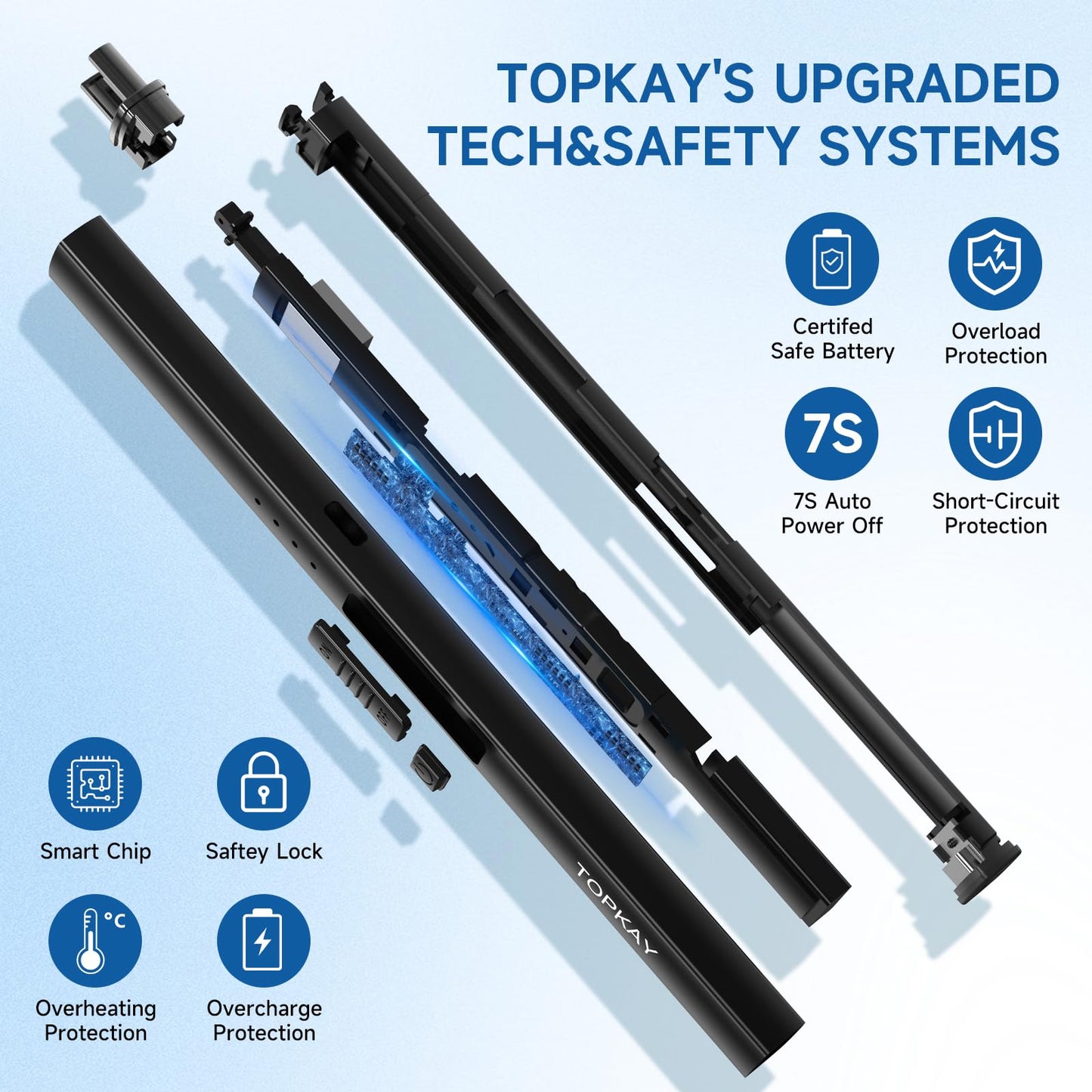 TOPKAY Electric Candle Lighter, Windproof Flameless USB Rechargeable Plasma Arc Long Lighter for Grill Firework Kitchen Camping (Black)