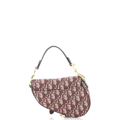 Christian Dior, Pre-Loved Saddle Handbag Oblique Canvas Mini, Red