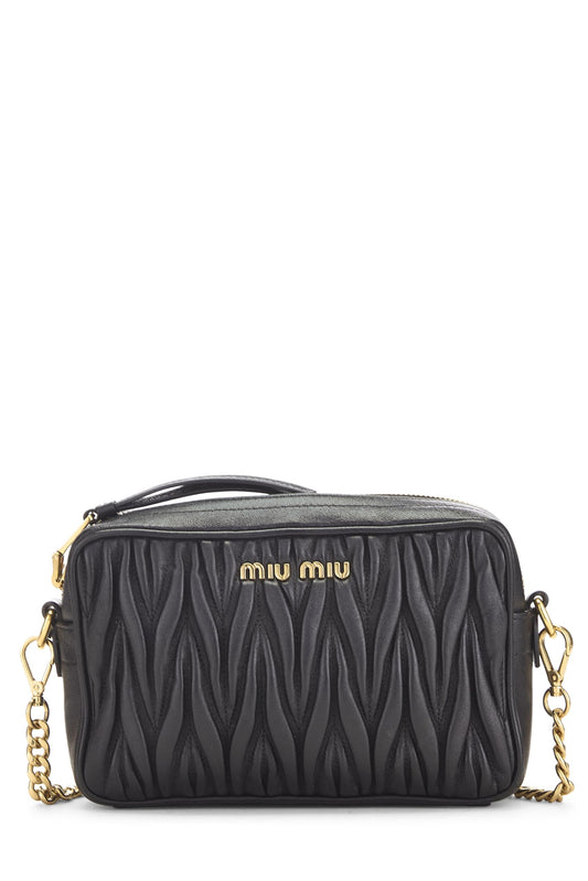 Miu Miu, Pre-Loved Black Nappa Crossbody, Black