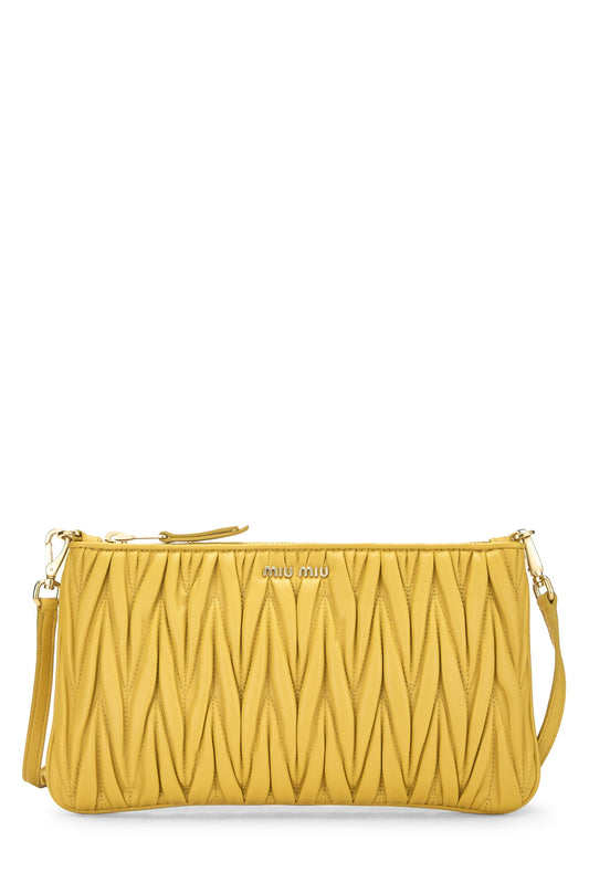 Miu Miu, Pre-Loved Yellow Nappa Crossbody, Yellow