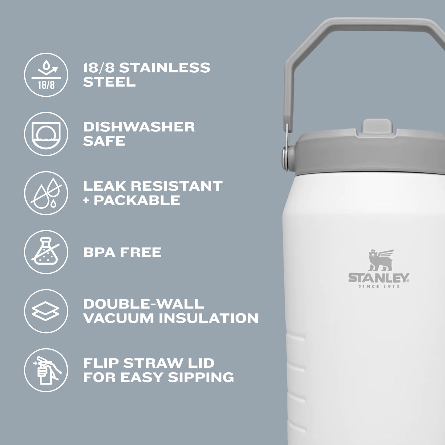 Stanley IceFlow™ Flip Straw Dishwasher Safe Jug 64OZ Lapis