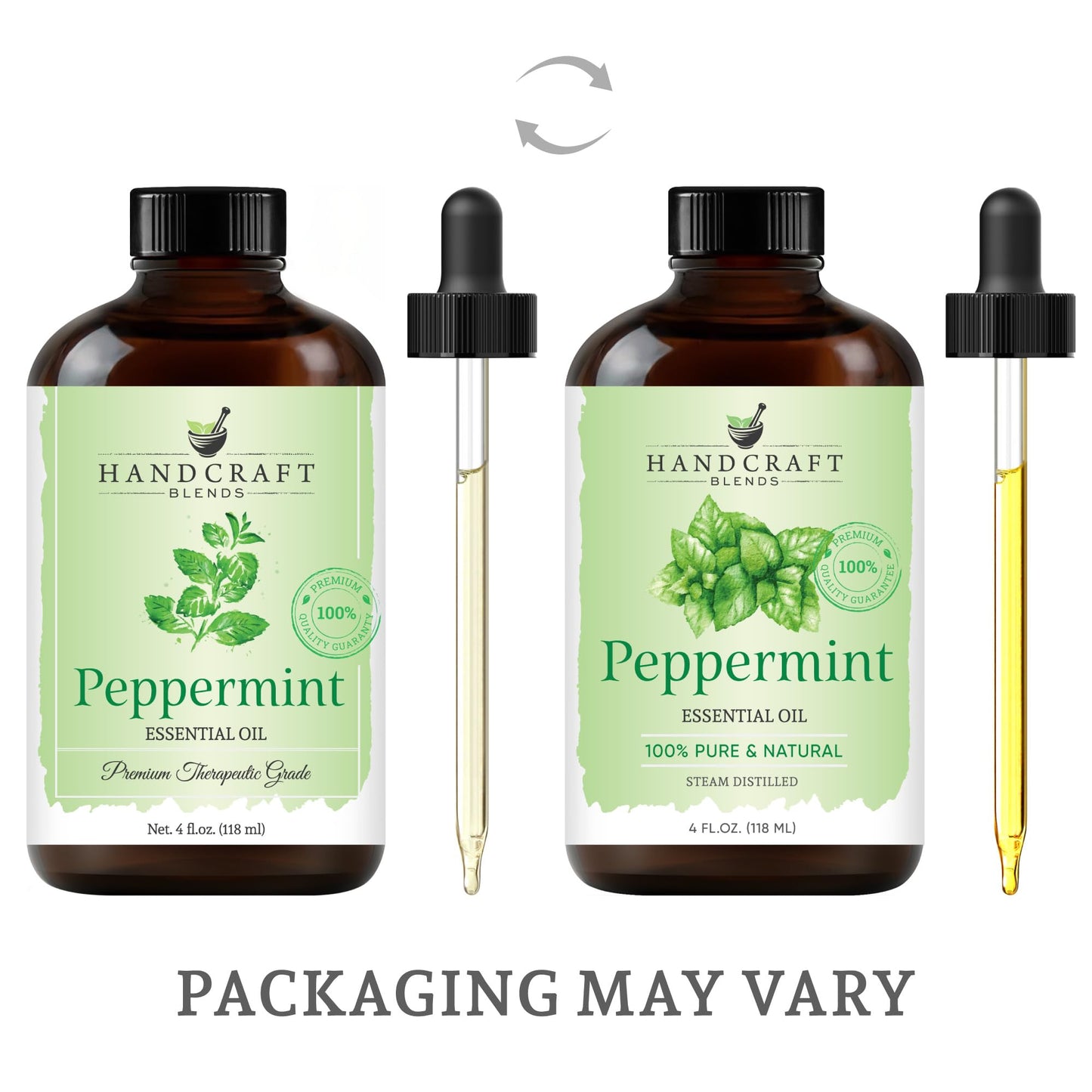 Handcraft Blends Peppermint Essential Oil - Huge 4 Fl Oz - 100% Pure and Natural - Premium Grade Essential Oil for Diffuser and Aromatherapy, and DIY Soap Making