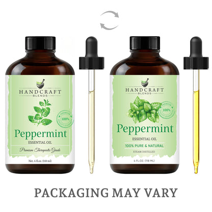 Handcraft Blends Peppermint Essential Oil - Huge 4 Fl Oz - 100% Pure and Natural - Premium Grade Essential Oil for Diffuser and Aromatherapy, and DIY Soap Making