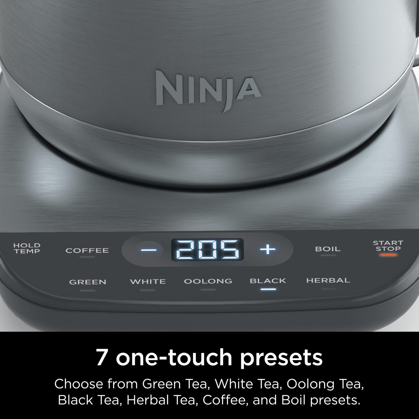 Ninja KT200C Precision Temperature Electric Kettle, 1500 watts, BPA Free, Stainless, 7-Cup Capacity, Hold Temp Setting