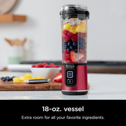 Ninja Blast Portable Blender & Accessories, Cordless, 18oz. Vessel, Personal Blender for Shakes & Smoothies, Leakproof Lid & Sip Spout, USB-C Cord, Dishwasher Safe Parts, BPA Free, Red, CL155ARD