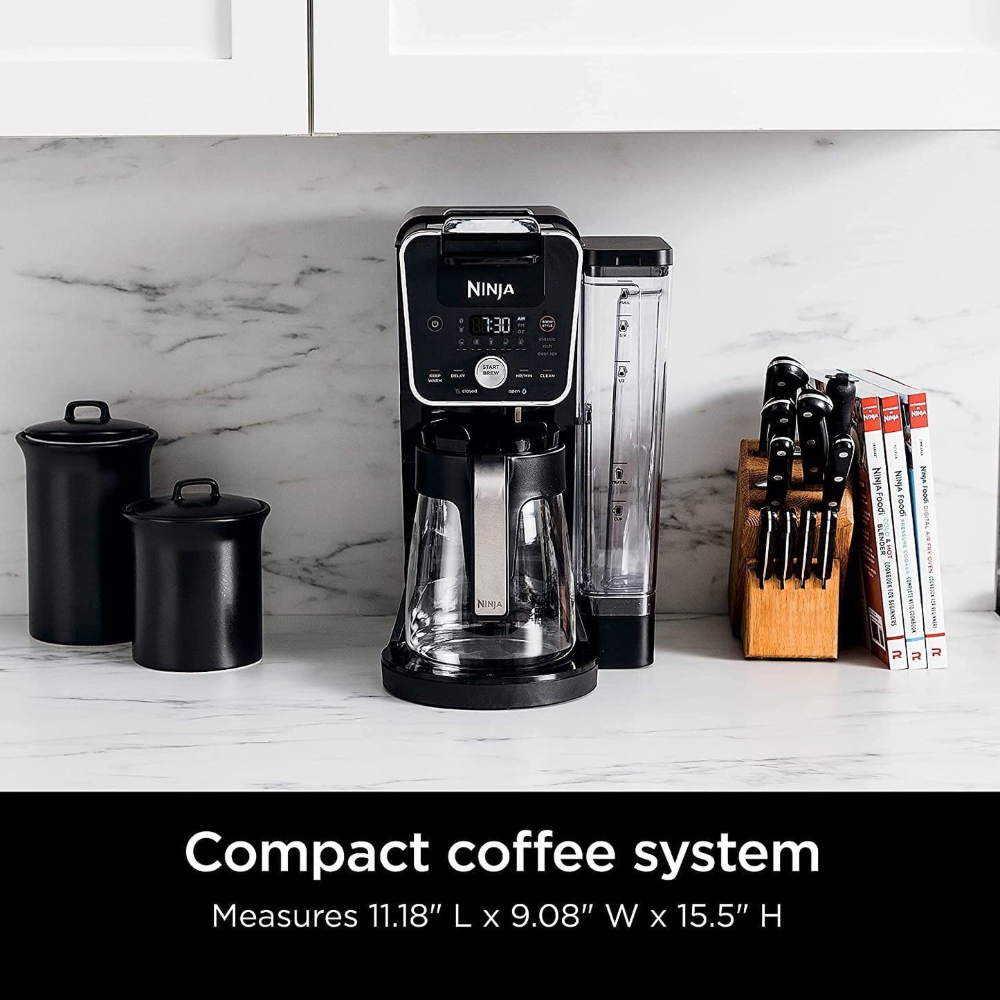 Ninja CFP201 DualBrew 12-Cup Drip Single-Serve Coffee Maker (Renewed) Bundle with Deco Chef 3.7QT Electric Oil-Free Digital Air Fryer for Healthy Frying