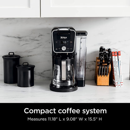 Ninja CFP201 DualBrew 12-Cup Drip Single-Serve Coffee Maker (Renewed) Bundle with Deco Chef 3.7QT Electric Oil-Free Digital Air Fryer for Healthy Frying