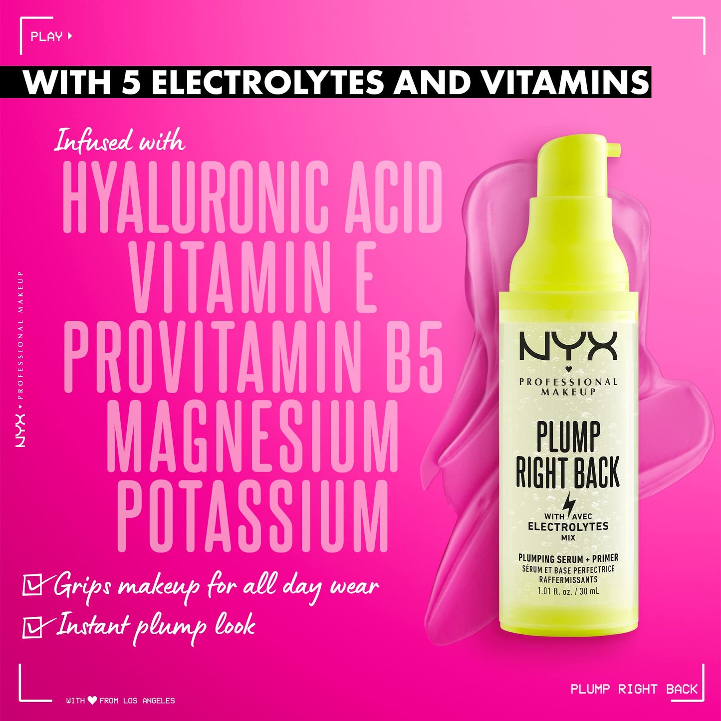 NYX PROFESSIONAL MAKEUP Plump Right Back Plumping Serum & Primer + Makeup Setting Spray, Plump Finish, Long-Lasting Face Mist (Pack of 2)