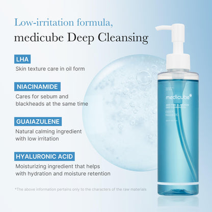 medicube Double Cleanser Duo for Facial Cleansing: Zero Pore Blackhead Deep Cleansing Oil and Zero Foam Cleanser