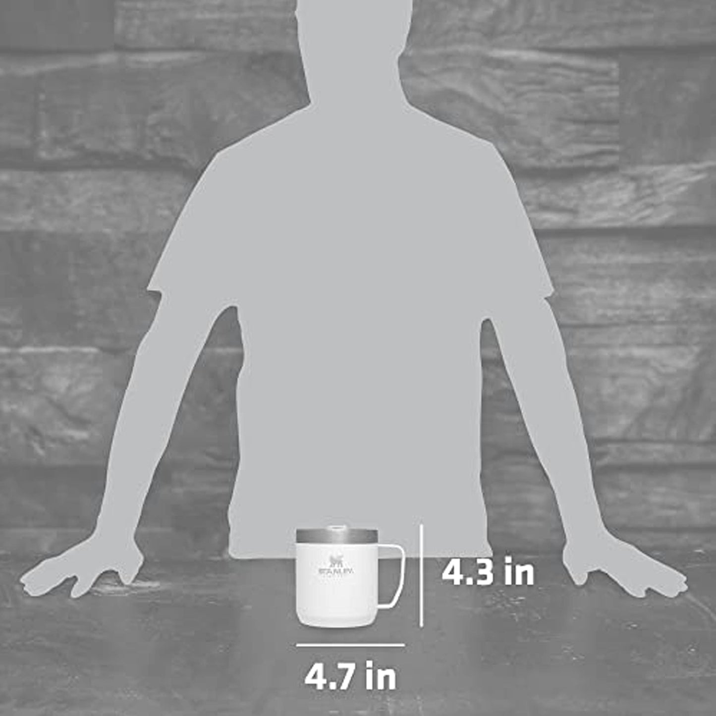 Stanley Stay-Hot Camp Mug 12 oz | Press Fit Drink Through Lid | Cup for Coffee, Tea and Drinks | Insulated Stainless Steel Coffee Mug | BPA-Free | Polar