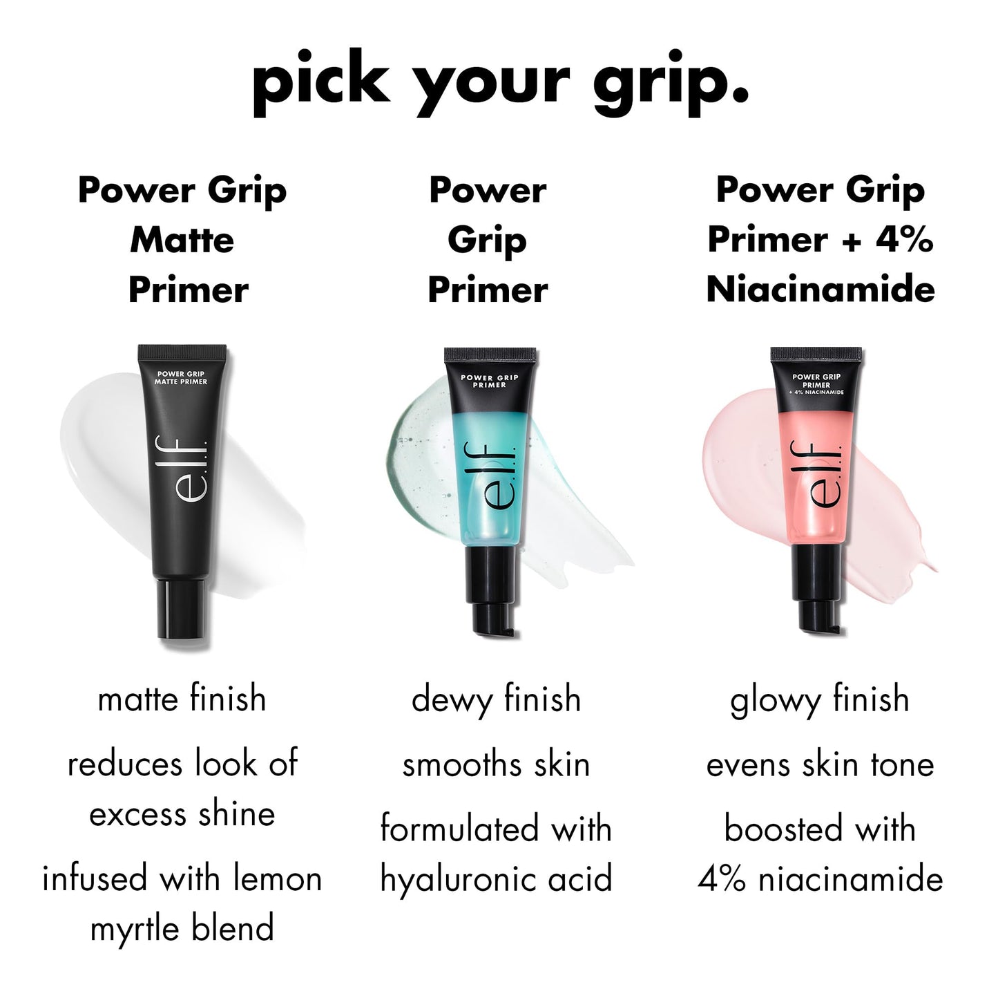 e.l.f. Power Grip Primer + 4% Niacinamide, Gel-Based & Hydrating Face Primer, Evens Skin & Brightens, Grips Makeup, Vegan & Cruelty-Free, 0.8 Fl Oz