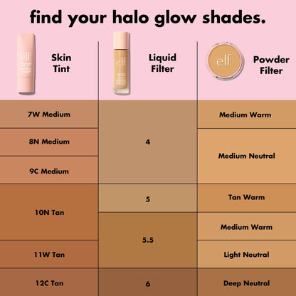 e.l.f. Halo Glow Liquid Filter, Complexion Booster For A Glowing, Soft-Focus Look, Infused With Hyaluronic Acid, Vegan & Cruelty-Free, 5 Medium/Tan