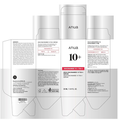 Anua Pink Serum Duo for Korean Glass Skin:10% Niacinamide + 4% Tranexamic Acid Serum & Peach 70 Niacinamide Serum for Dull Skin, Skin Barrier, Fragrance-Free, Korean Skincare