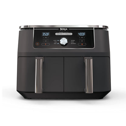 Ninja DZ401 Foodi 10 Quart 6-in-1 DualZone XL 2-Basket Air Fryer with 2 Independent Frying Baskets, Match Cook & Smart Finish to Roast, Broil, Dehydrate & More for Quick, Grey (Renewed)