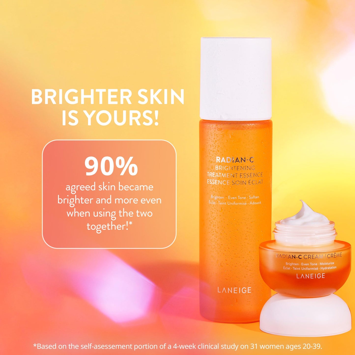 LANEIGE Radian-C Cream: Brightening Moisturizer with Vitamin C & E for Dark Spots, Dullness, & Radiant Skin, Hypoallergenic & Dermatologist-Tested