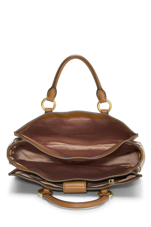 Miu Miu, Pre-Loved Brown Calfskin Convertible Handbag, Brown