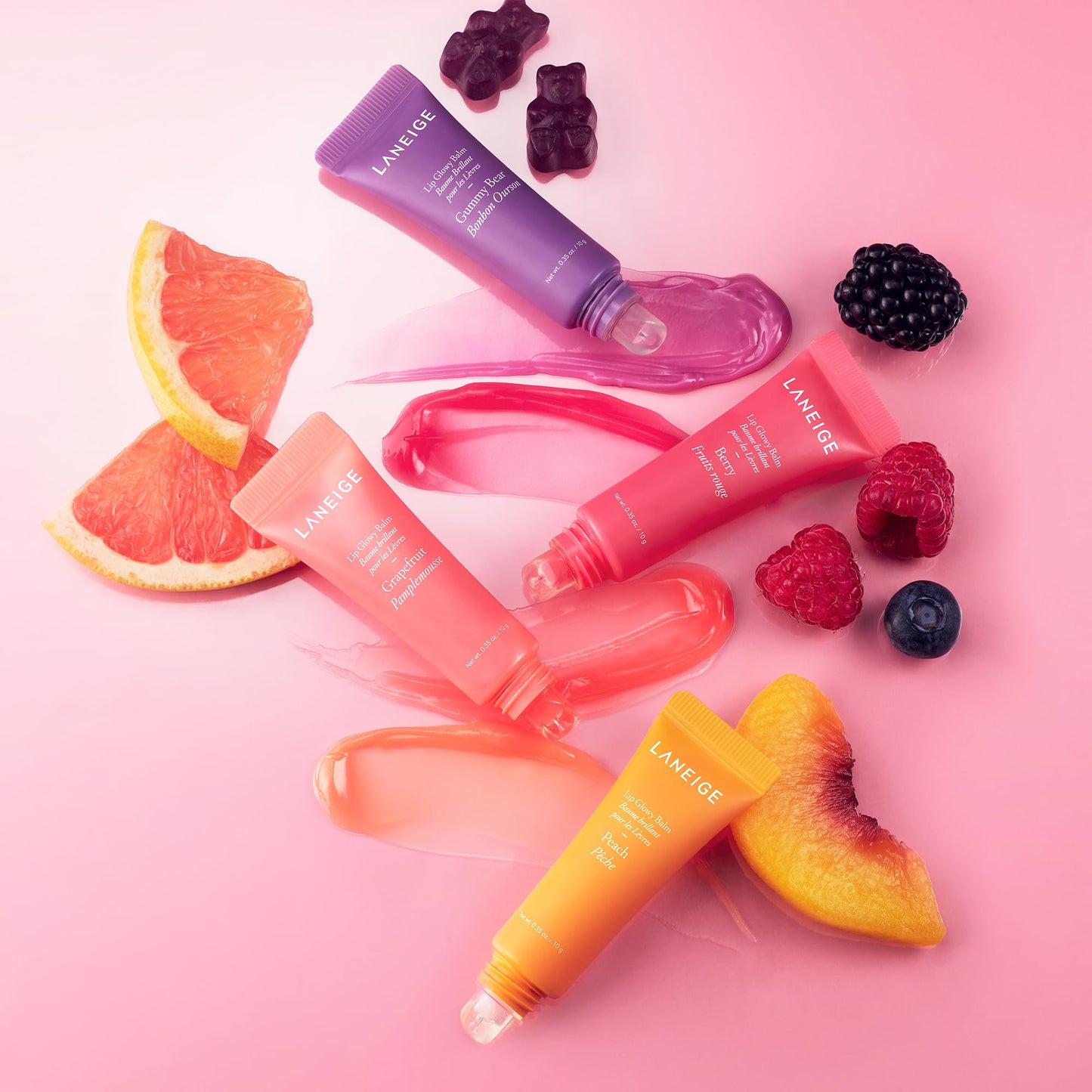 LANEIGE Lip Glowy Balm, Peach: Sheer Tinted Lip Moisturizer with Shea Butter, for Hydrating Shine & Soft Lips