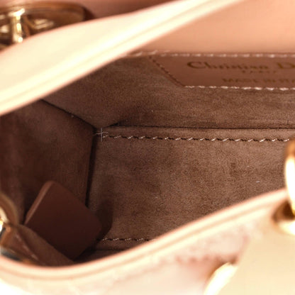 Christian Dior, Pre-Loved Lady Dior Bag Cannage Quilt Lambskin Micro, Neutral