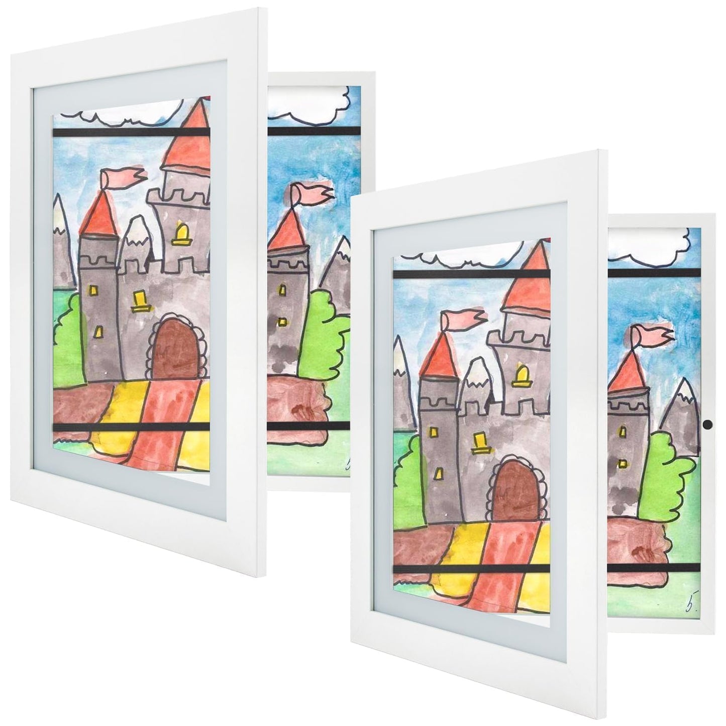 Golden State Art, 10x12.5 Kids Art Frames, Front-Opening Picture Frame Great for Kids Drawings, Artworks, Children Art Projects, Schoolwork, Home or Office (White, Set of 2)