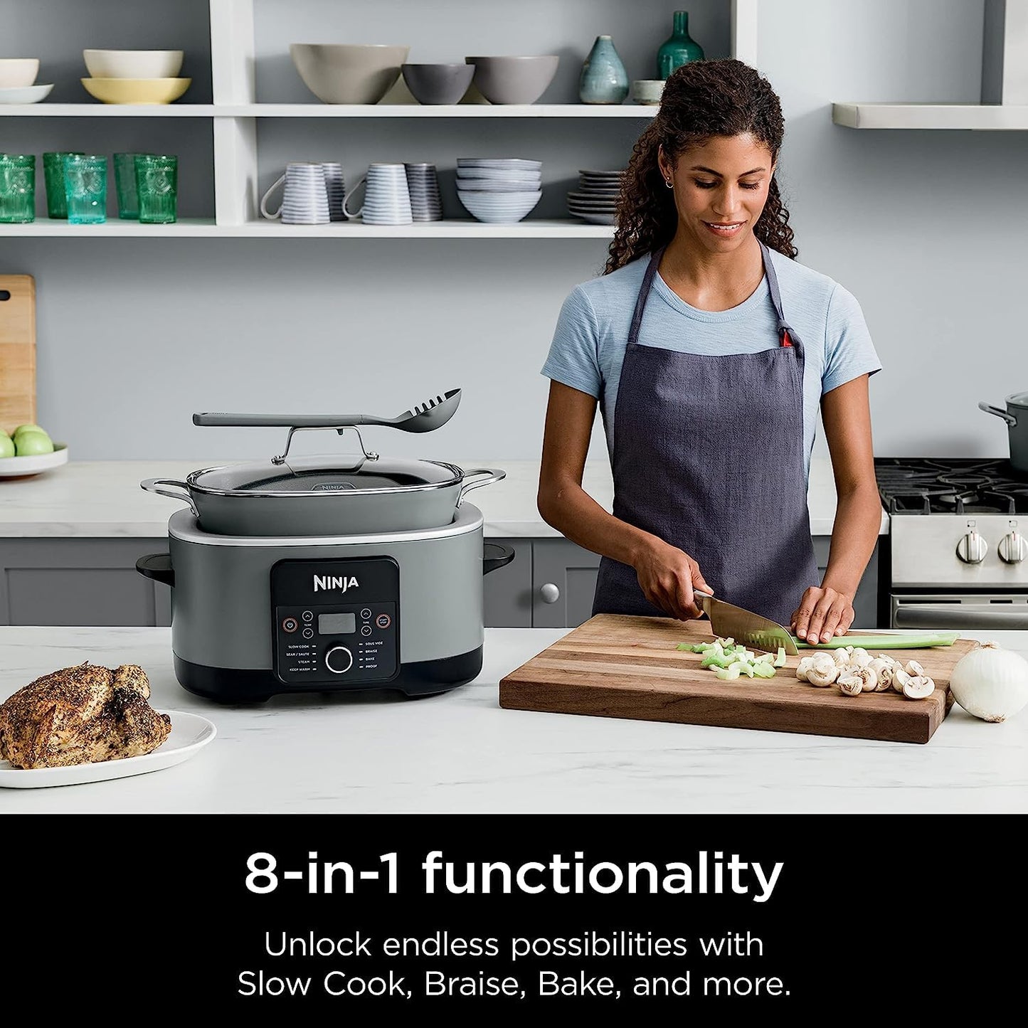 Ninja MC1001 Foodi Possible Slow Cooker PRO Multi-Cooker (Renewed) Bundle with 2 Year Enhanced Protection Pack
