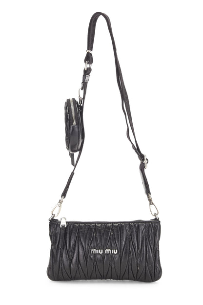 Miu Miu, Pre-Loved Black Nappa Crossbody, Black