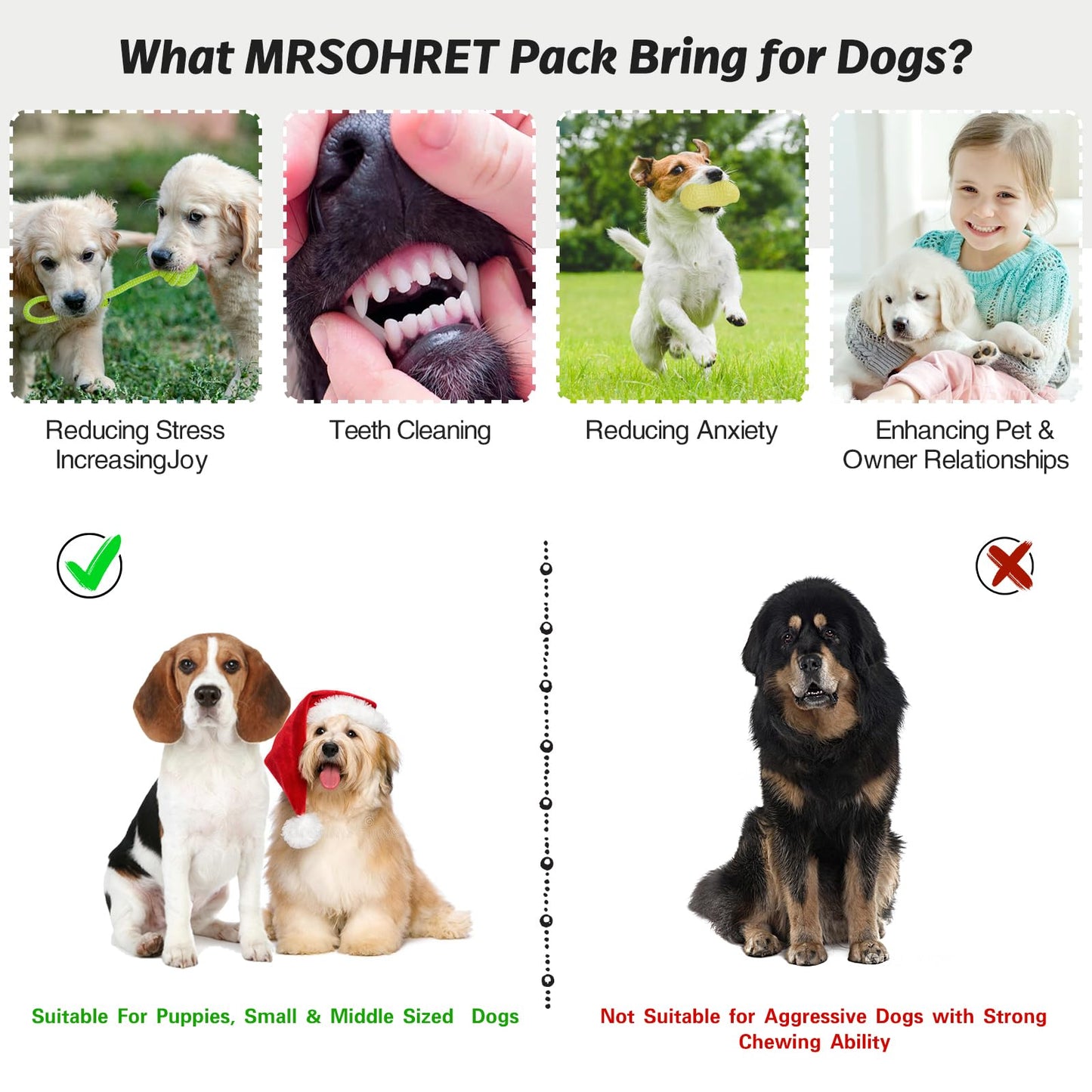 MRSOHRET 20Pcs Puppy Chew Toys for Teething, Dog Chew Toys with Rope Toys, Pet Dog Toothbrush, Treat Balls, Plush Toys and Squeaky Toys for Small Medium Dogs with Basket