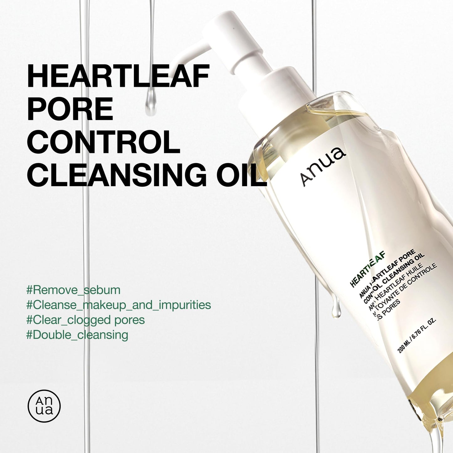 Anua After sun care trio set, Heartleaf Cleansing Foam+ Zero-Cast Moisturizing Finish Sunscreen, Heartleaf Pore Control Cleansing Oil, Face wash, Oil Cleanser, Facial sunscreen, Korean skincare set