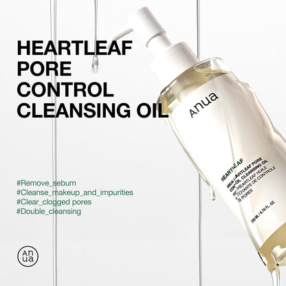 Anua After sun care trio set, Heartleaf Cleansing Foam+ Zero-Cast Moisturizing Finish Sunscreen, Heartleaf Pore Control Cleansing Oil, Face wash, Oil Cleanser, Facial sunscreen, Korean skincare set