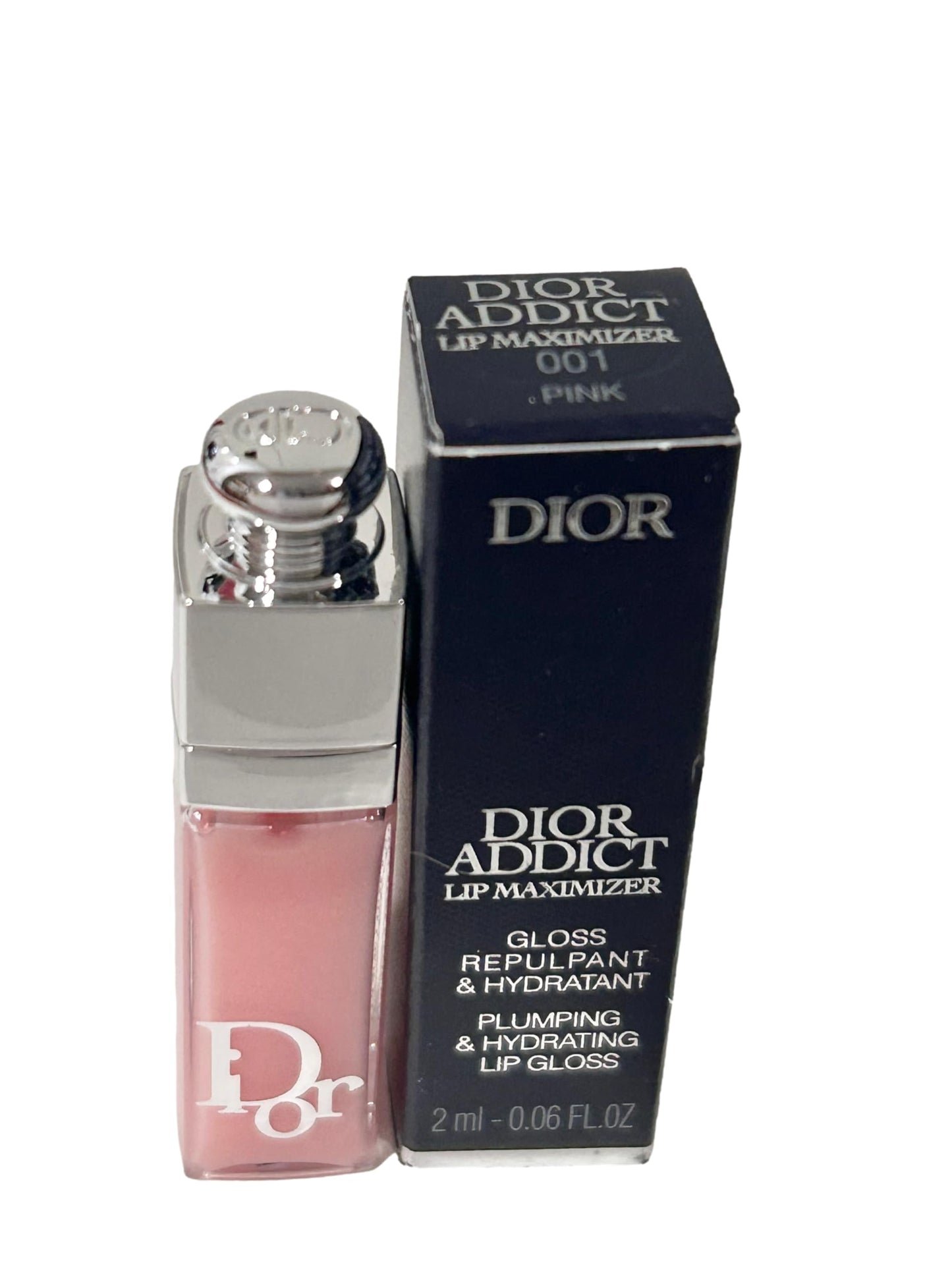Dior Addict Lip Maximizer Lip Plumping Gloss # 001 PINK (MINI/SMALL/SAMPLE SIZE/TRAVEL SIZE) 2 ml / 0.06 fl oz- (NOTE THIS IS VERY SMALL) - 0106