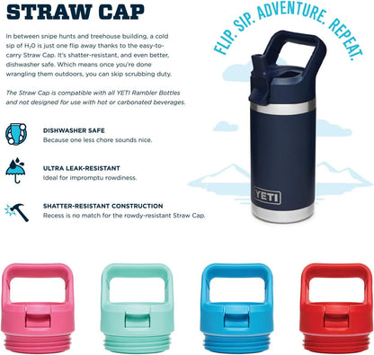 YETI Rambler Jr. 12 oz Kids Bottle, with Straw Cap, Seafoam