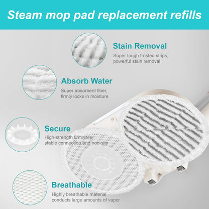 AIR U+ 8 Pack Replacement Steam Mop Pads for Shark S8201 S8001 S7001 S7201 S7000AMZ S7000 S7005 S7020 S7001C Steam Mop, Steam & Scrub All-in-One Scrubbing and Sanitizing, Dirt Grip Scrub Washable Pad
