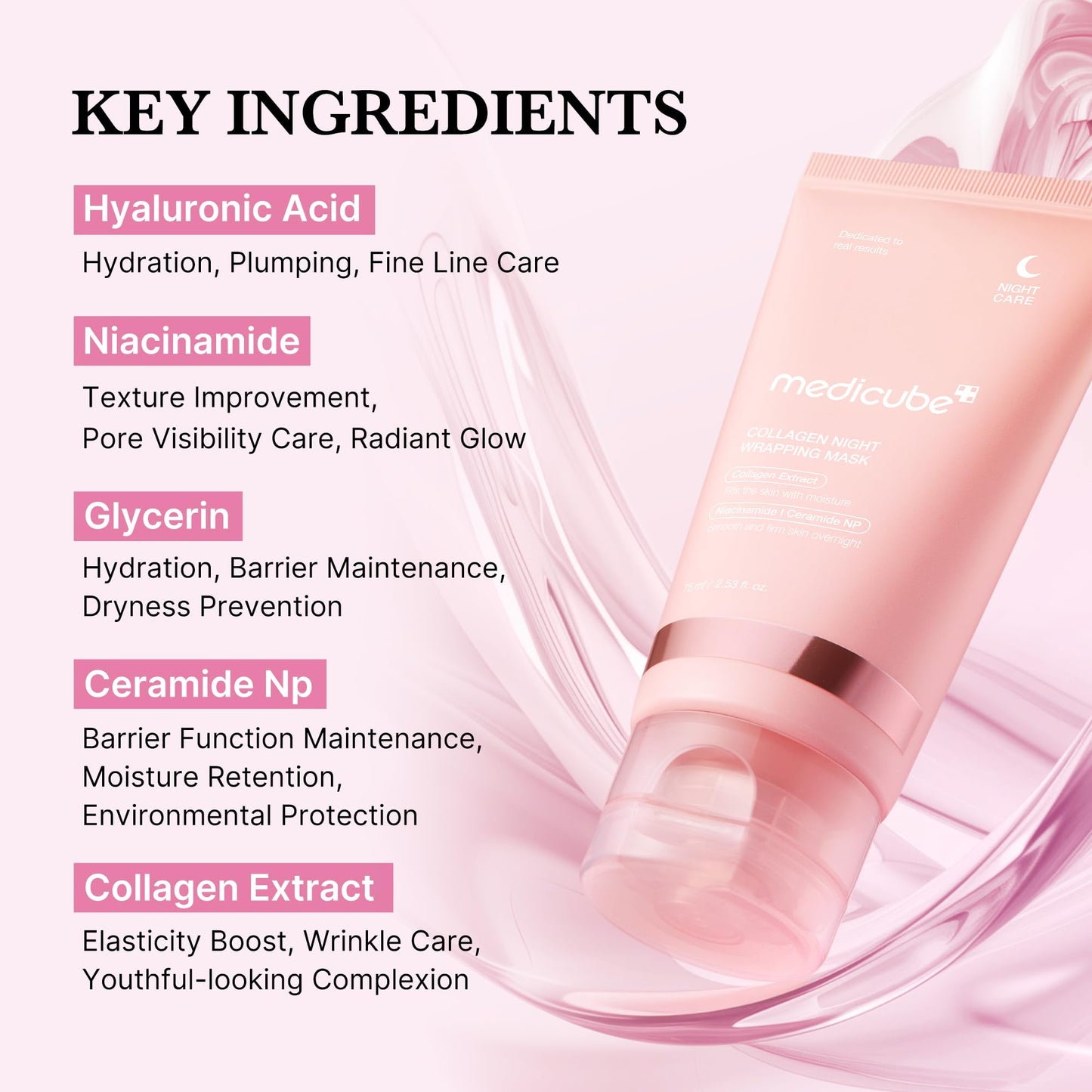 medicube Korean Collagen for Beginner: Collagen Overnight Wrapping Peel Off Facial Mask Pack and Collagen Jelly Cream (1.69 Fl Oz (50ml))