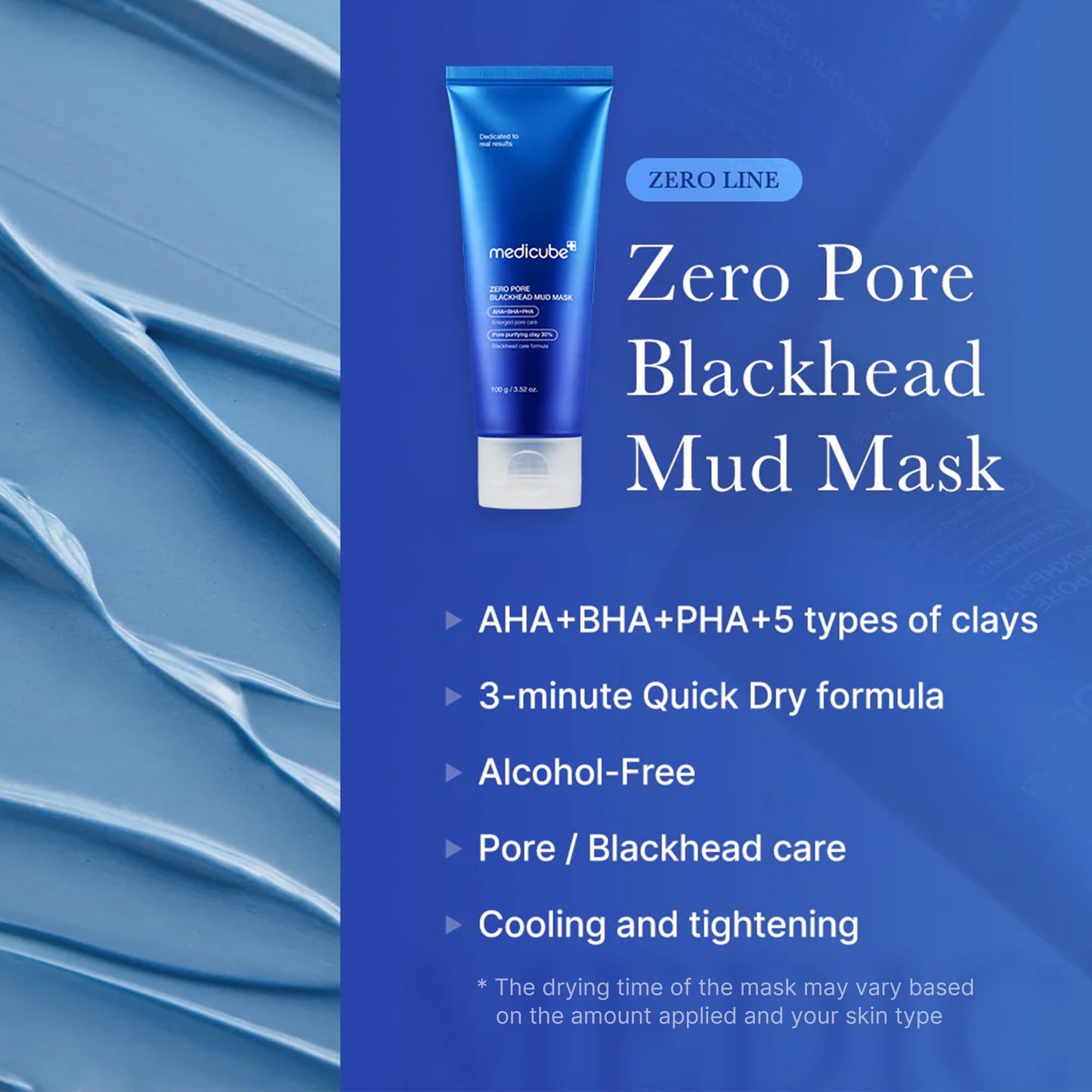 medicube Korean Home-Spa Pore Care Routine at Night: Zero Pore Blackhead Mud Facial Mask and Zero Pore Blackhead Deep Cleansing Oil and Jelly Brush