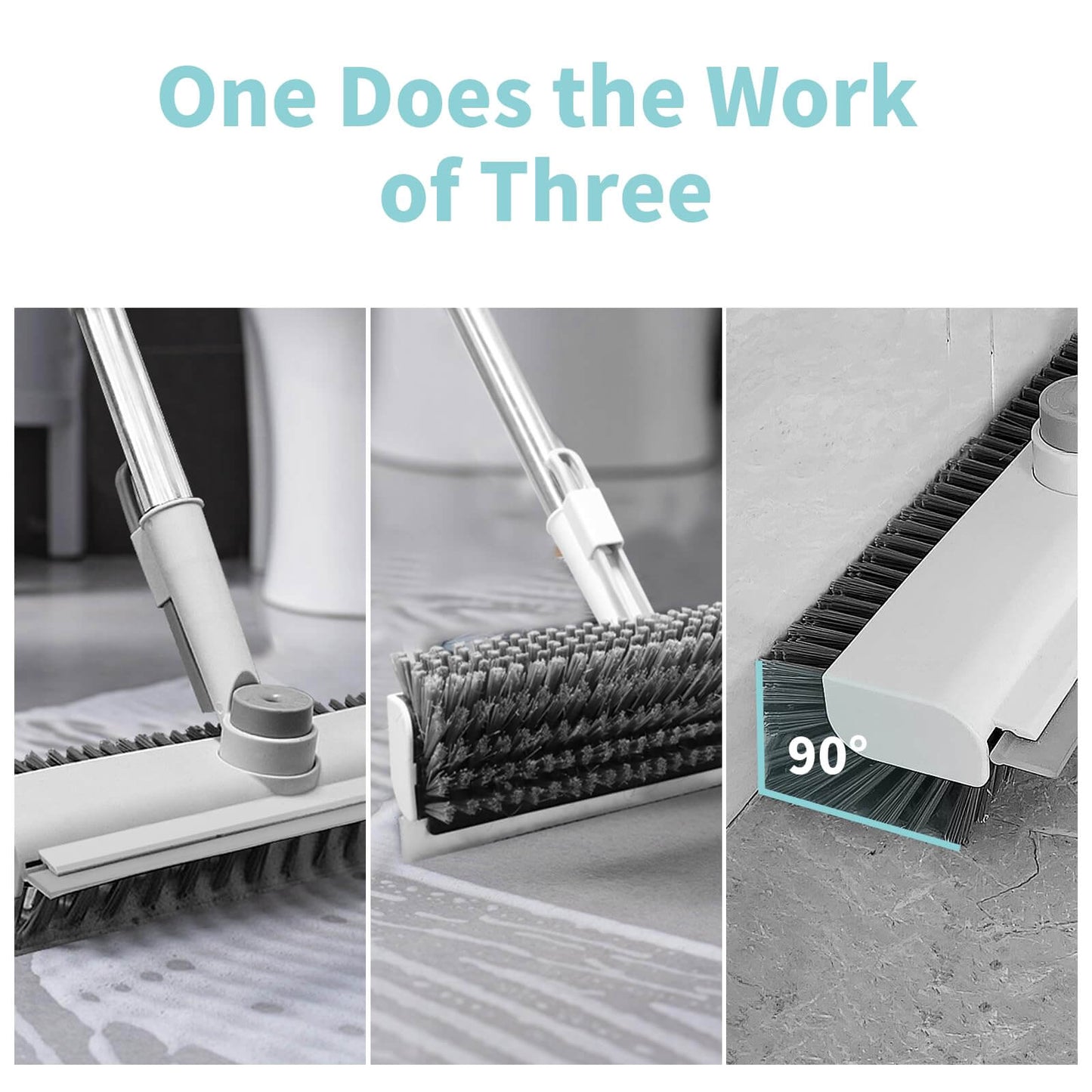 AIR U+ Floor Scrub Brush and Grout Brush with Long Handle