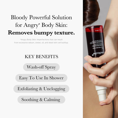 medicube red glow body essentials- Red Body Peeling Shot Body Spray Cleanser + Red Body Wash