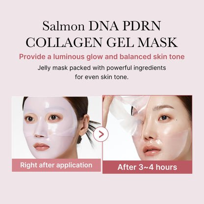 medicube Salmon DNA PDRN Pink Trio Set: Salmon DNA PDRN Pink Peptide Serum and Salmon DNA PDRN Pink CICA Soothing Toner and Salmon DNA PDRN pink collagen jelly gel mask (4ea)