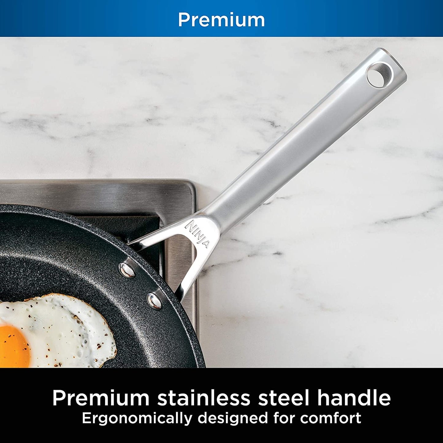 Ninja Foodi NeverStick Premium 14-Piece Cookware Set, Hard-Anodized, Nonstick, Durable & Oven Safe to 500°F, Slate Grey (14 Piece)