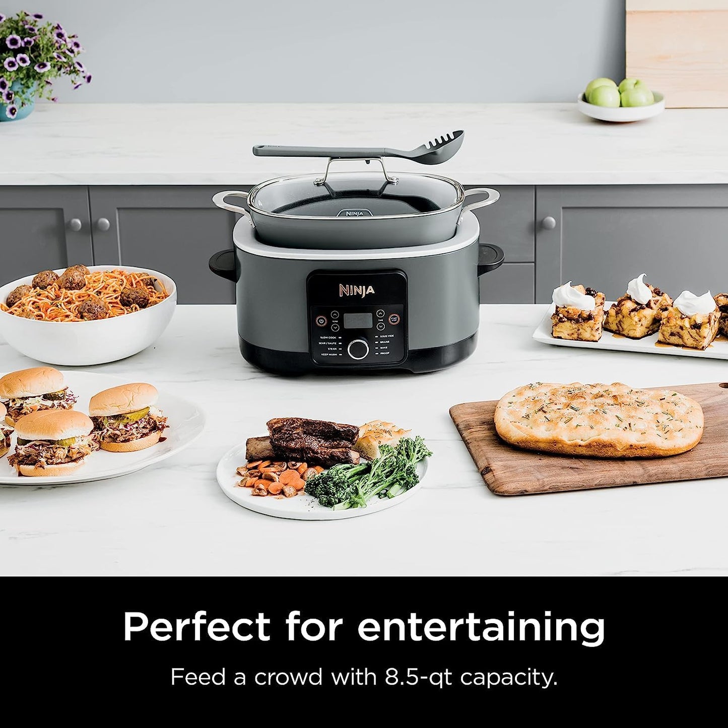 Ninja MC1001 Foodi Possible Slow Cooker PRO Multi-Cooker (Renewed) Bundle with 2 Year Enhanced Protection Pack