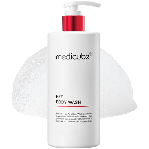 medicube Red Acne Body Wash 14.10 Fl.oz I Low pH and Hydrating Cleanser with Salicylic Acid, Lactic Acid, Niacinamide and Hyaluronic Acid Suitable for Bacne Treatment | Korean Skin Care