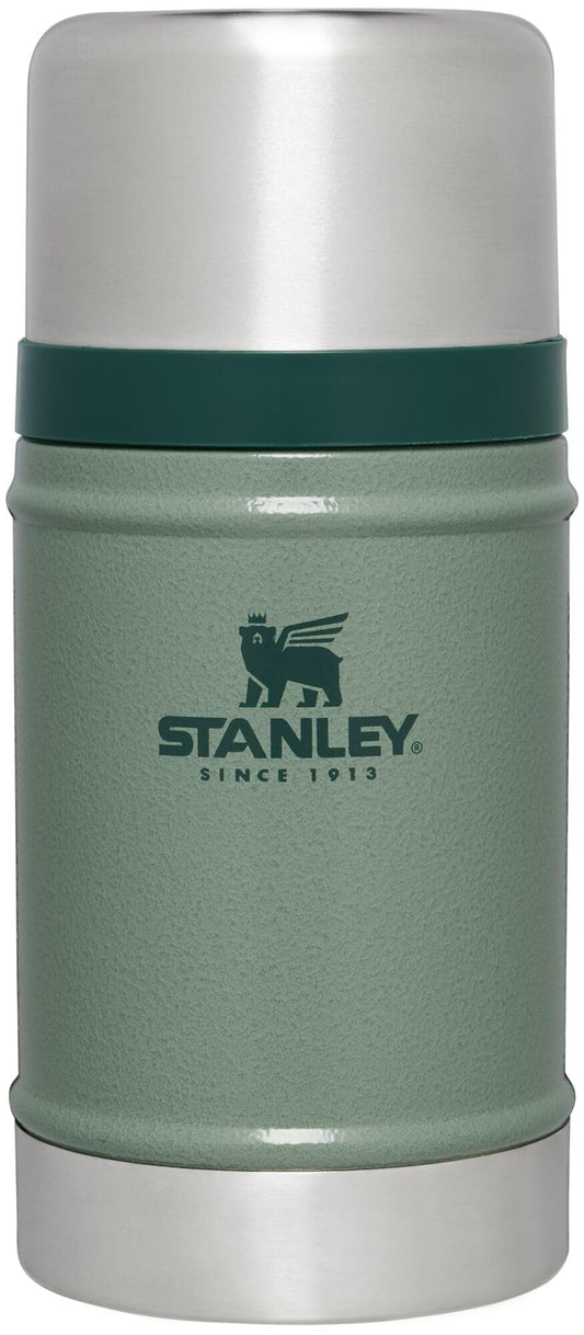 Stanley Classic Legendary Large Food Jar 24 oz | Vacuum Insulated Food Container | Wide Mouth Screw On Lid | Packable for Travel | Stainless Steel & Leakproof Lid | Hammertone Green